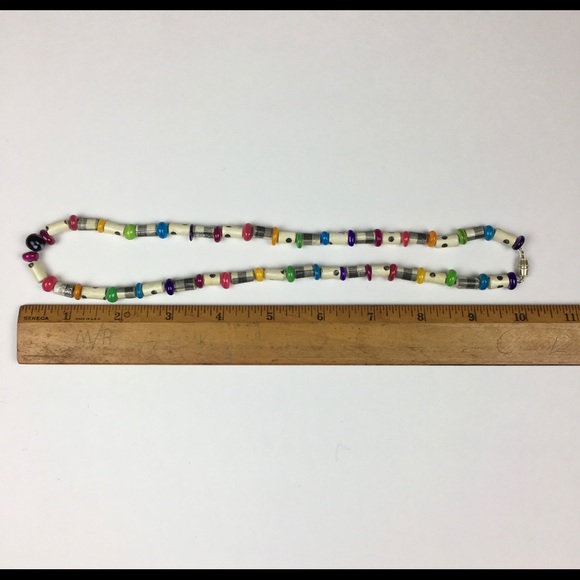 Handmade Paper Bead Necklace w/ Glass Beads - Picture 7 of 7